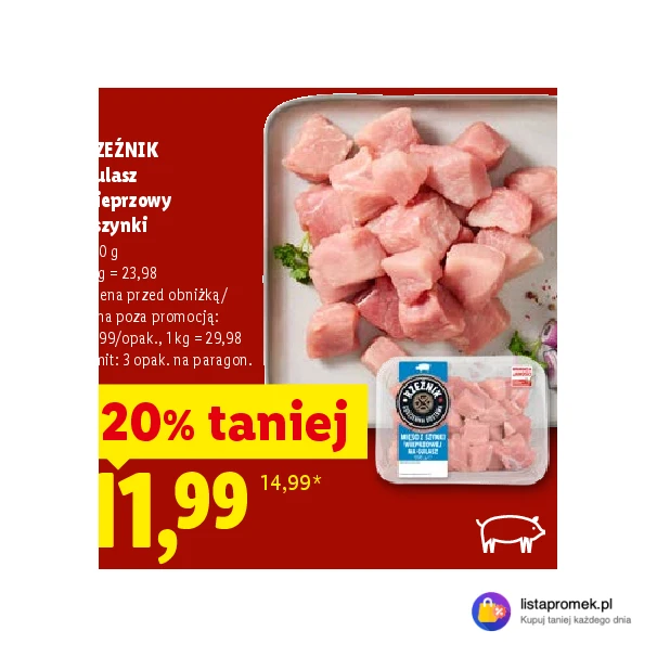 Gulasz wieprzowy z szynki