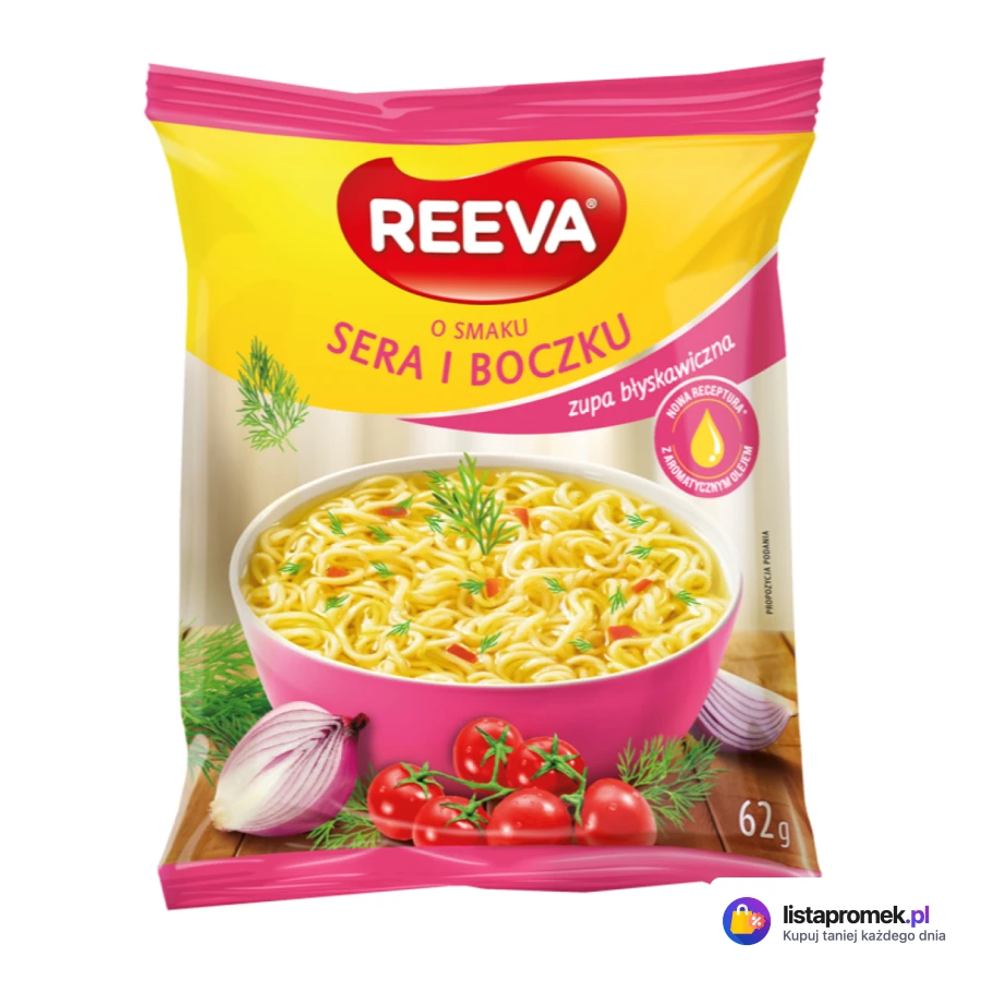 Zupa instant, o smaku kurczaka, o smaku sera i boczku, o smaku pikantnego kurczaka, o smaku kurczaka z curry