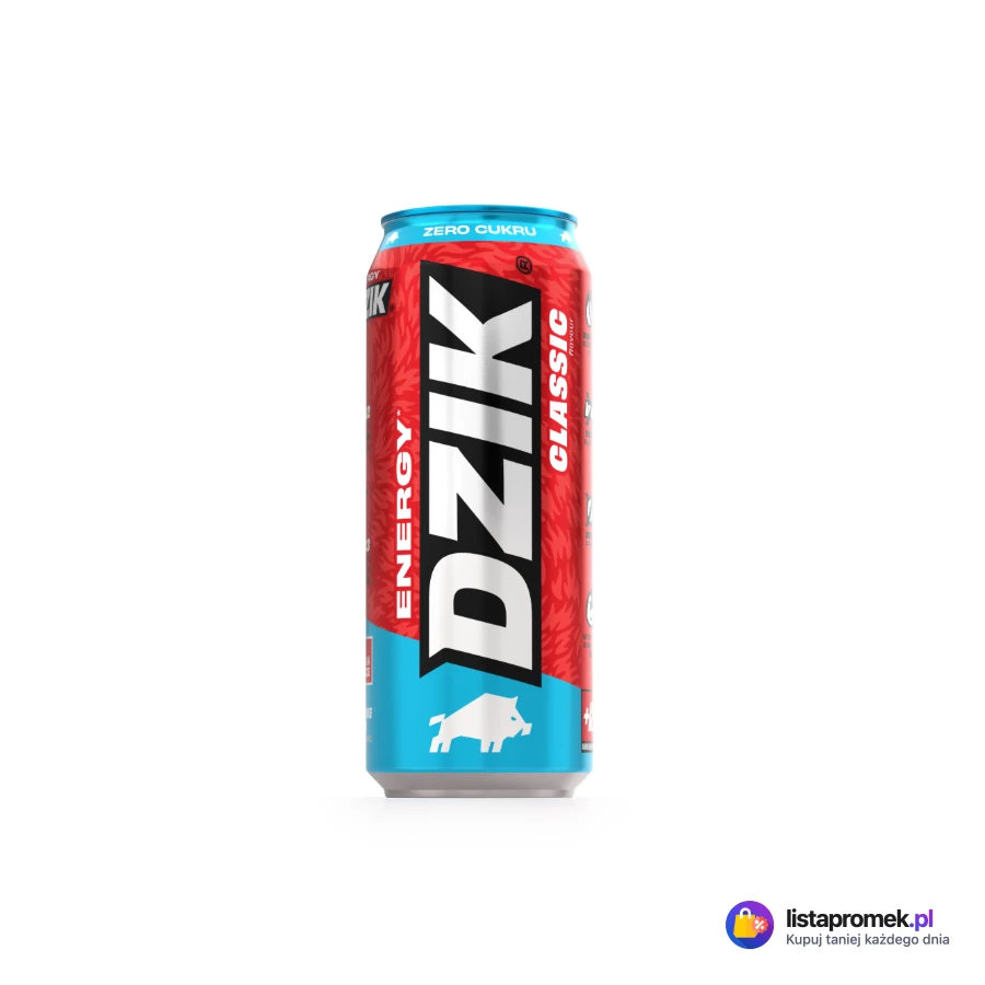 Napój energetyczny w puszce zero cukru Dzik, 500 ml