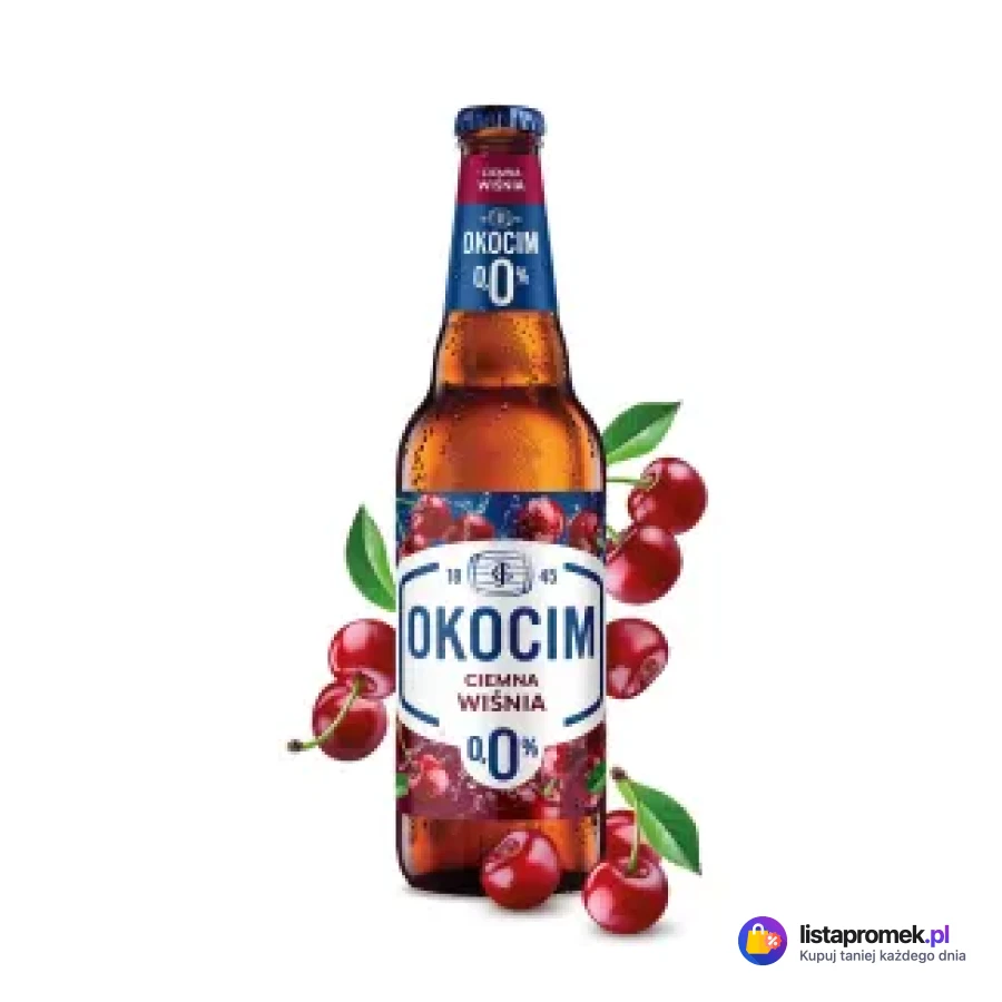 Piwo Okocim Radler 0,0% ciemna wiśnia, sycylijska pomarańcza z limonką