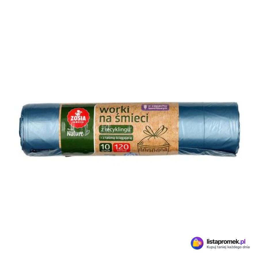 Worki na śmieci z taśmą ściągającą Zosia Samosia, 120 l, 10 szt.
