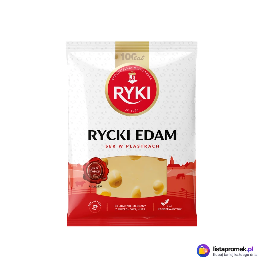Ser żółty w plastrach Rycki Edam