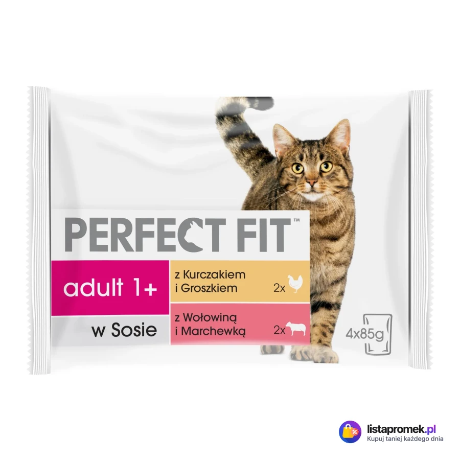 Karma dla kota Perfect Fit, 4x85 g, różne rodzaje