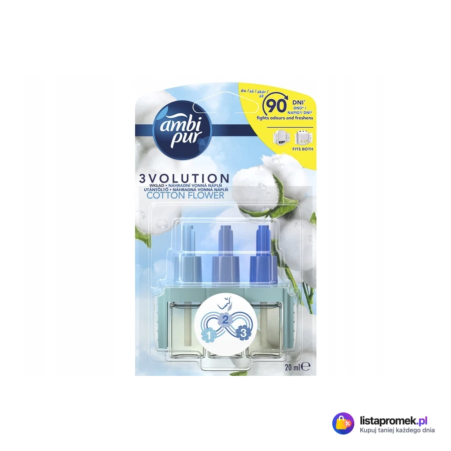Odświeżacz powietrza 3Volution, urządzenie + wkład, 20 ml lub wkłady, 2x20 ml, różne rodzaje