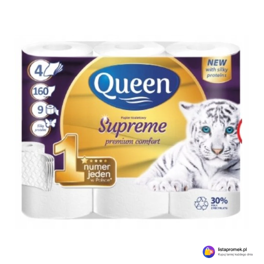 Papier toaletowy Queen Supreme, 9 rolek