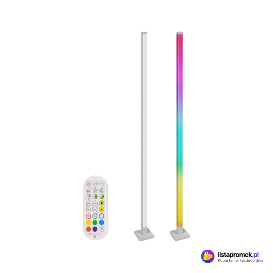 Lampa stojąca LED RGB, czujnik głosu, z pilotem