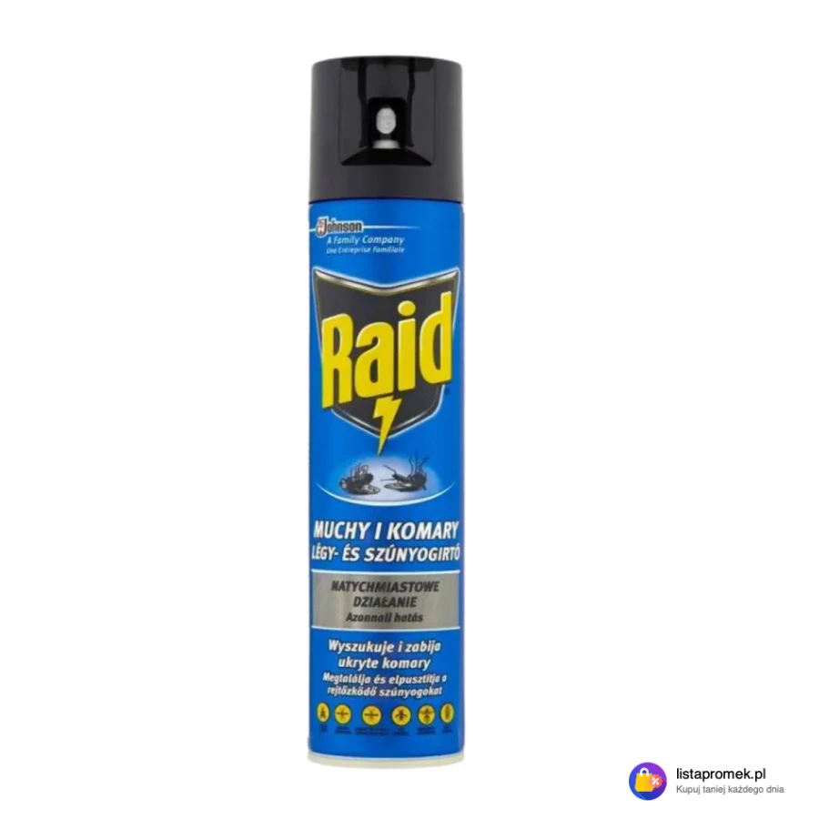 Aerozol na muchy i komary lub owady biegające i latające Raid