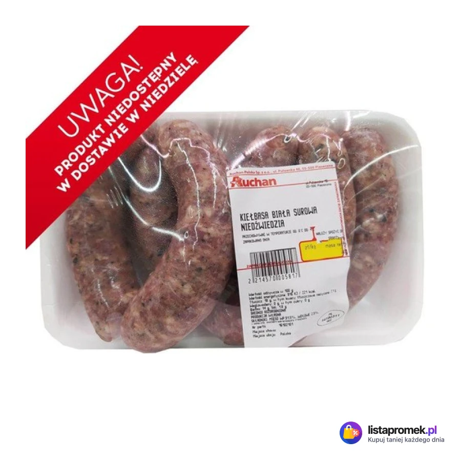 Kiełbasa biała surowa z czosnkiem niedźwiedzim