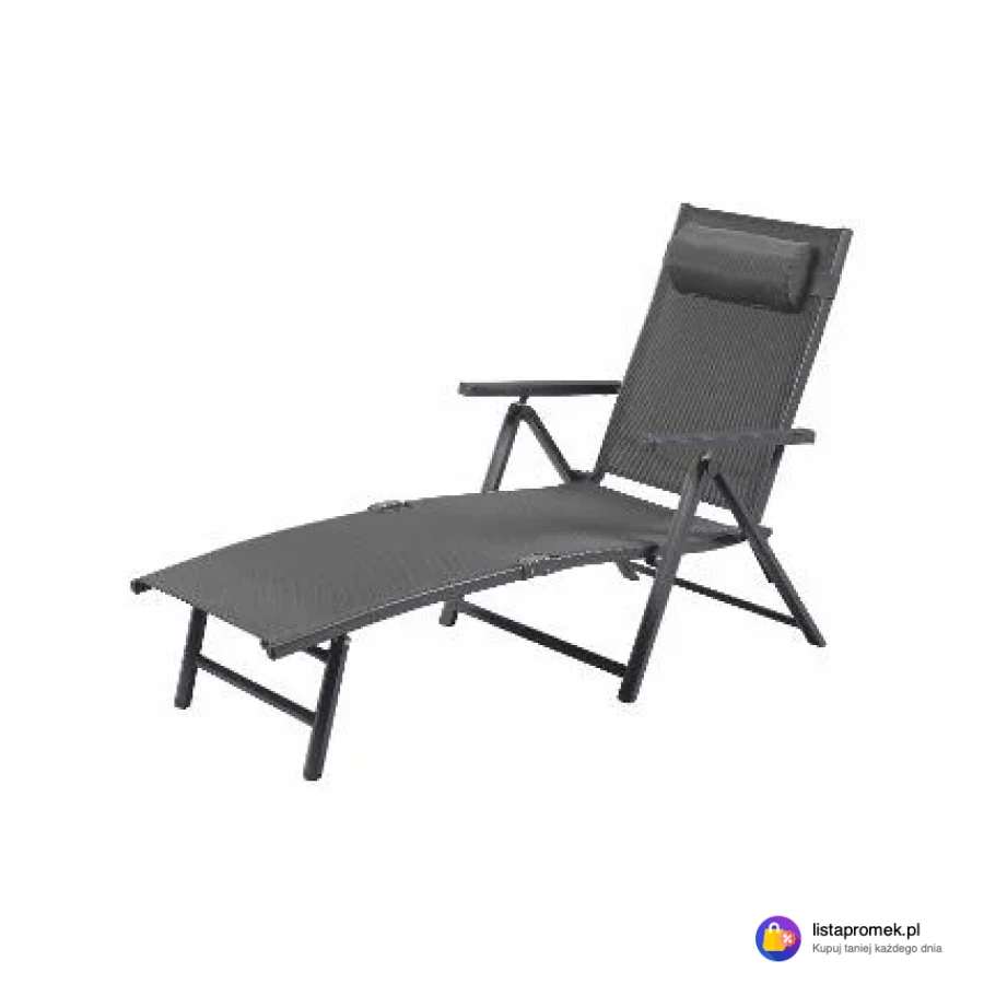 Aluminiowy leżak ogrodowy z zagłówkiem Houston, antracyt