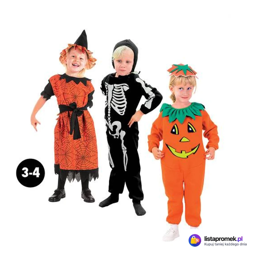 Stroje na Halloween, grupa cenowa 4, różne wzory, różne rozmiary
