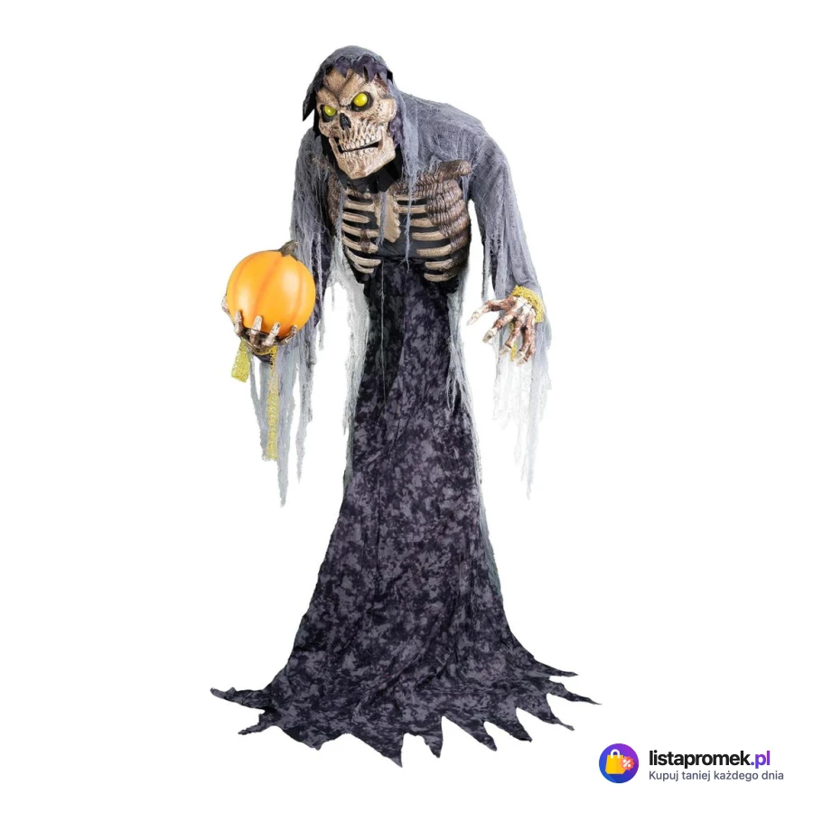 Ozdoba na Halloween - dynia, wym.: 22 x 21 x 34 cm lub szkielet, wym.: 22,5 x 20,4 x 39,2 cm