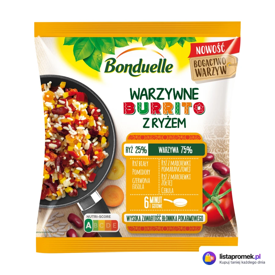 Danie warzywne, burrito lub risotto, lub danie chińskie z ryżem