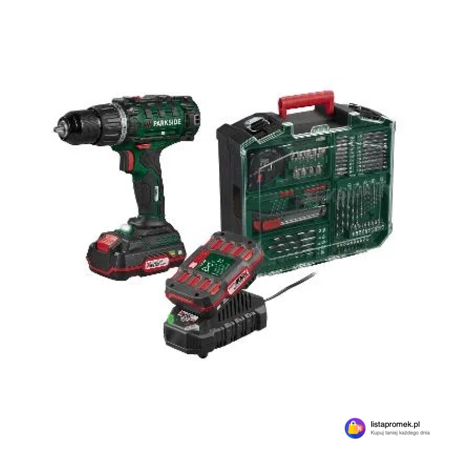 Akumulatorowa wiertarkowkrętarka z akcesoriami, 20 V