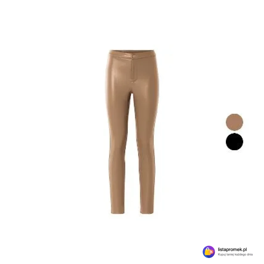 Jegginsy damskie o wyglądzie skóry