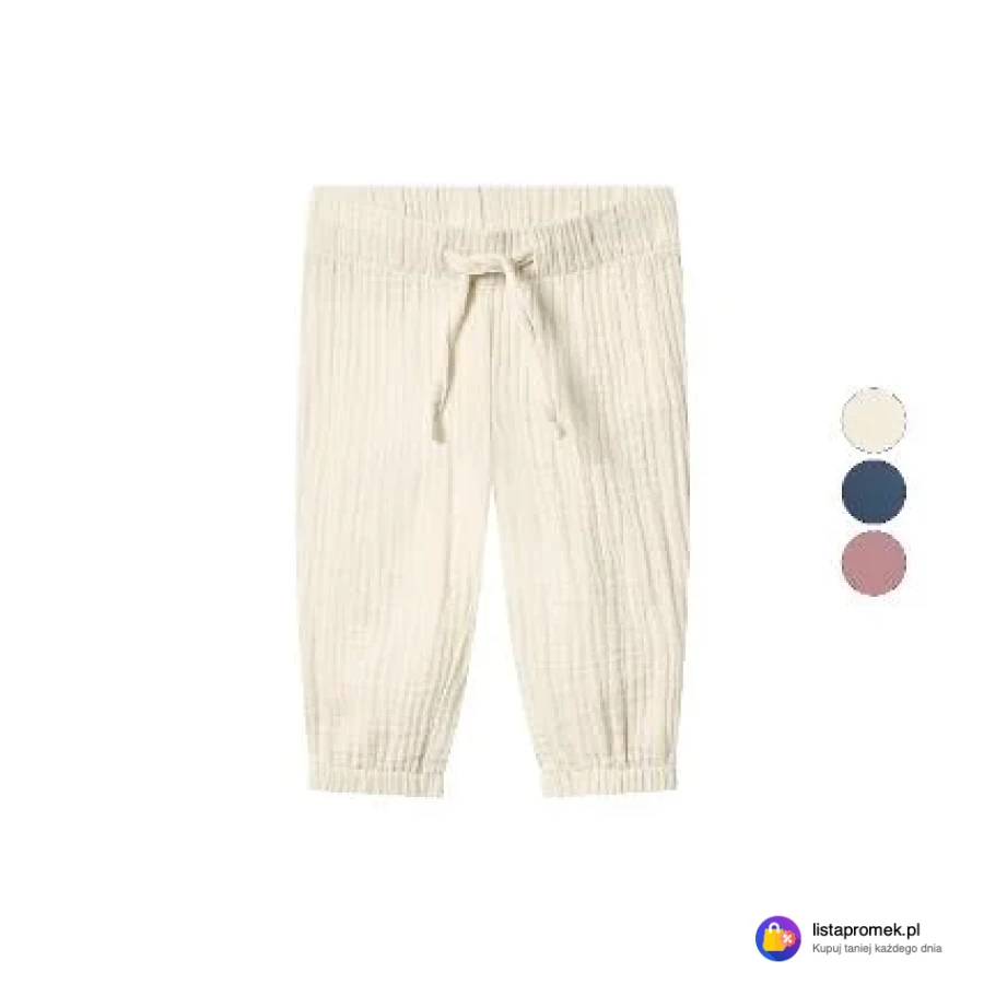 Spodnie niemowlęce z bawełny muślinowej