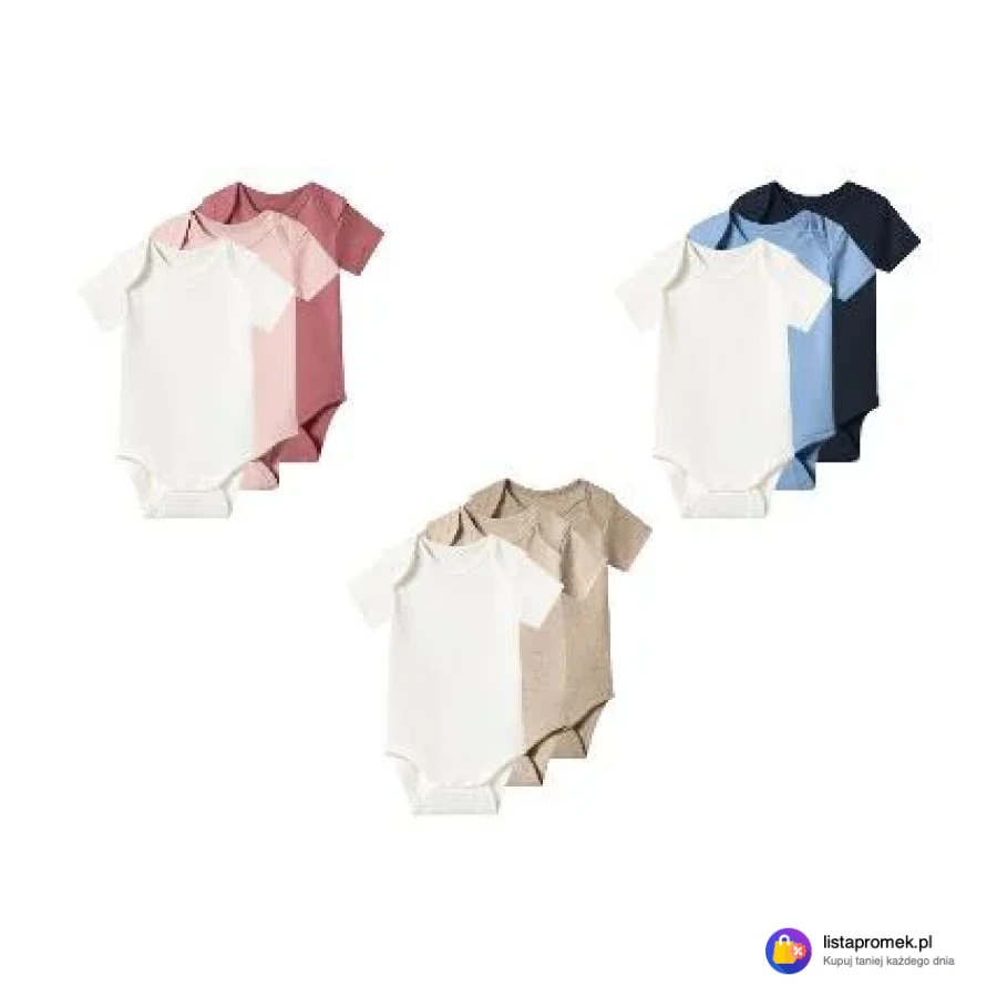 Body niemowlęce z biobawełny, 3 sztuki