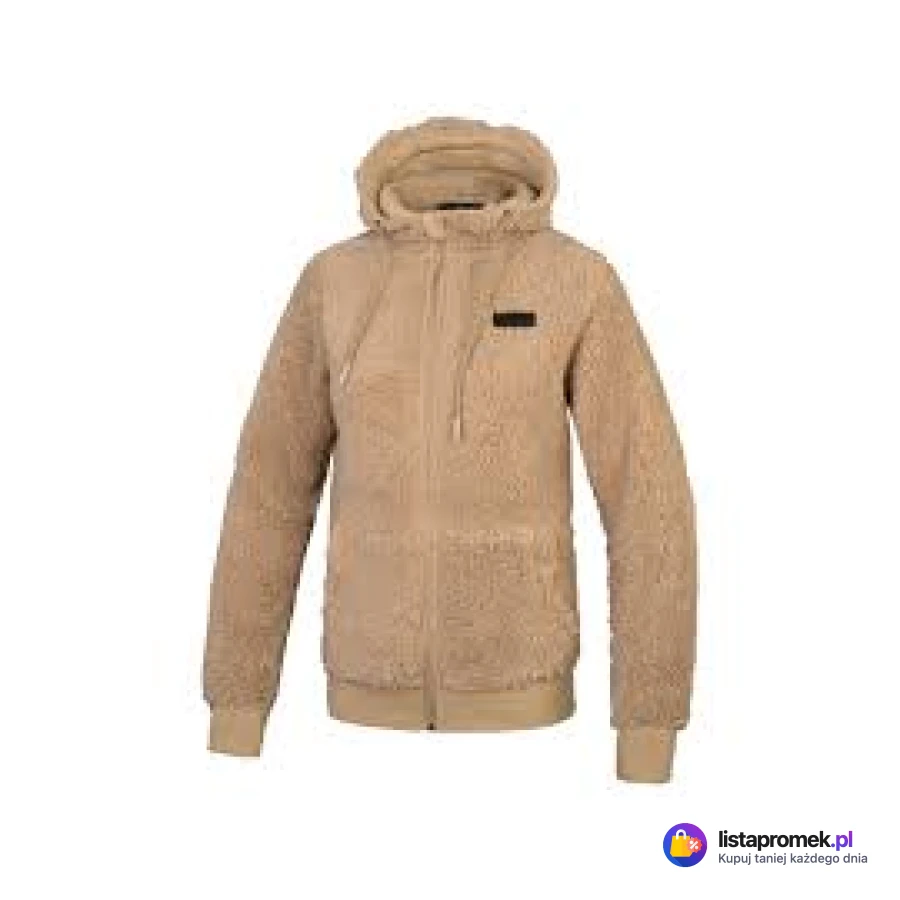 Bluza damska, na guziki, sherpa, z kieszeniami