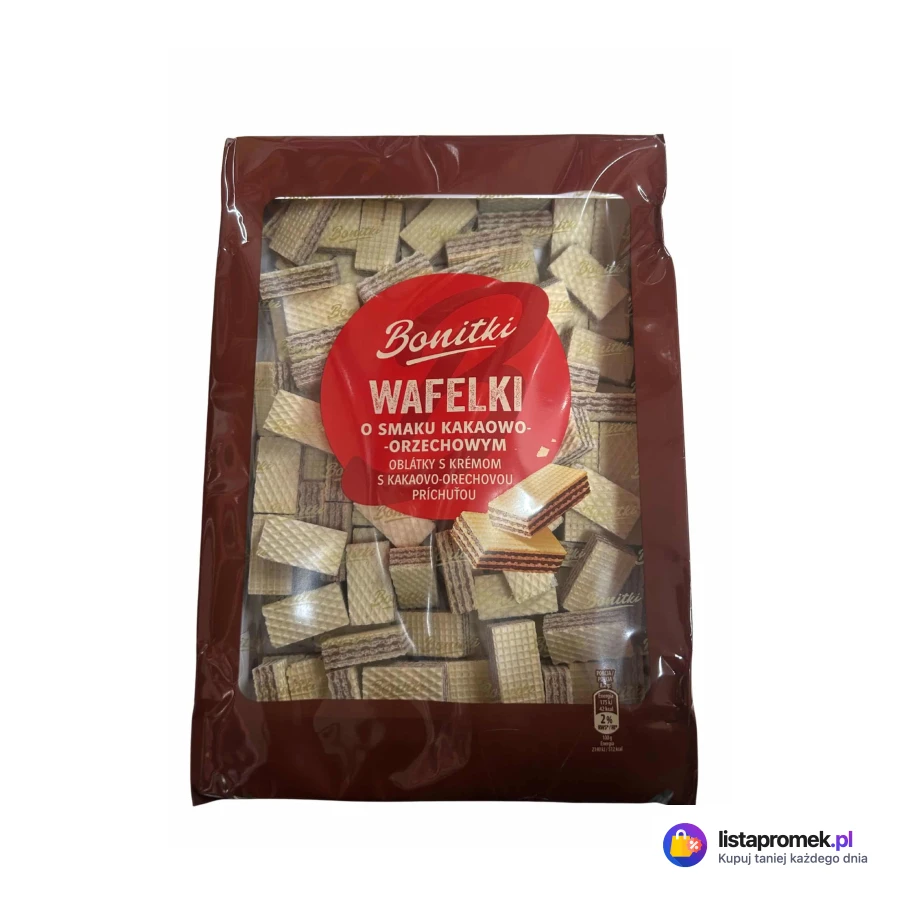 Wafelki z nadzieniem Bonitki, kakaowo-orzechowe, śmietankowe