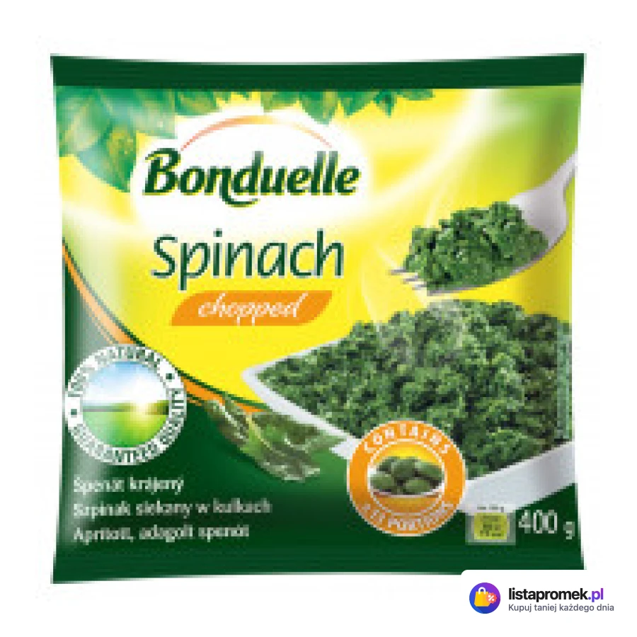 Szpinak w liściach lub siekany, wybrane rodzaje