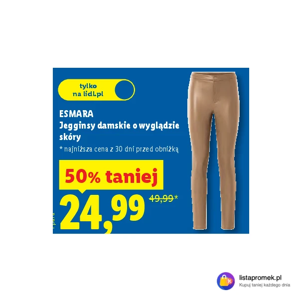 ESMARA Jegginsy damskie o wyglądzie skóry