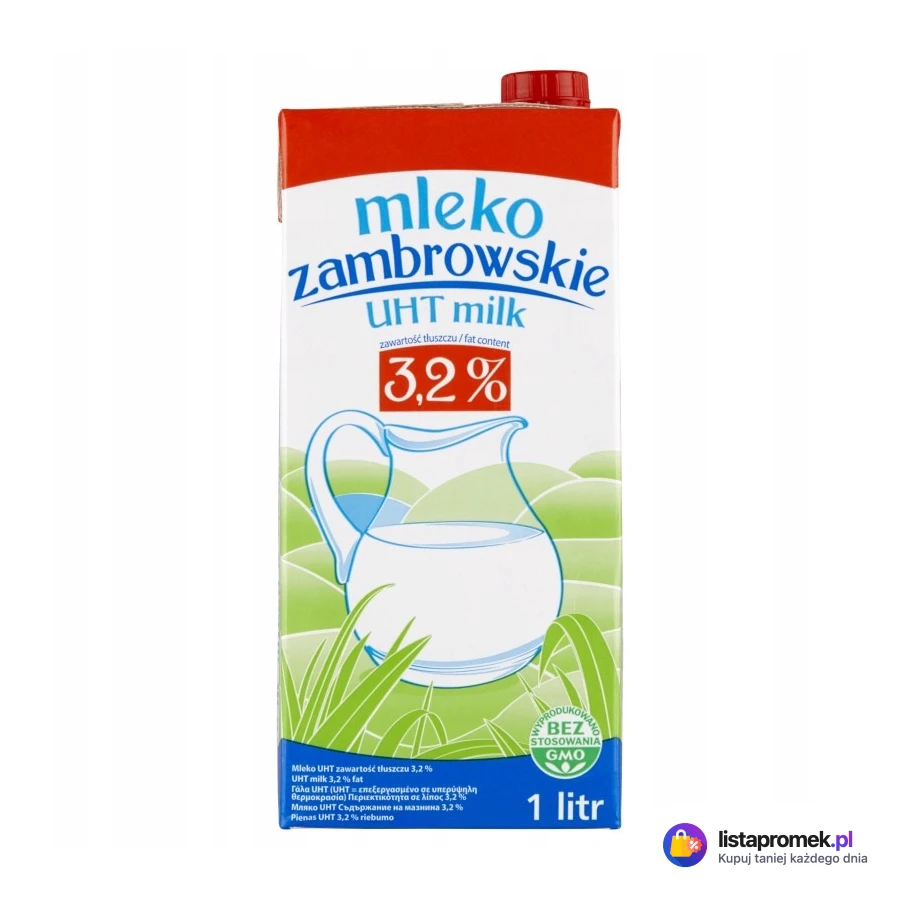 Mleko Zambrowskie UHT 3,2% tł. lub 1,5% tł.