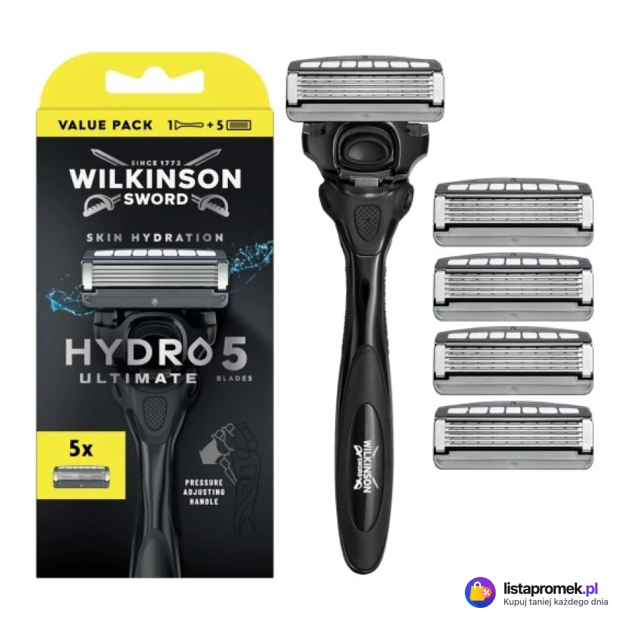 Zestaw Wilkinson Hydro 5: maszynka do golenia z 5 ostrzami i 5 wkładów lub wkład z 5 ostrzami