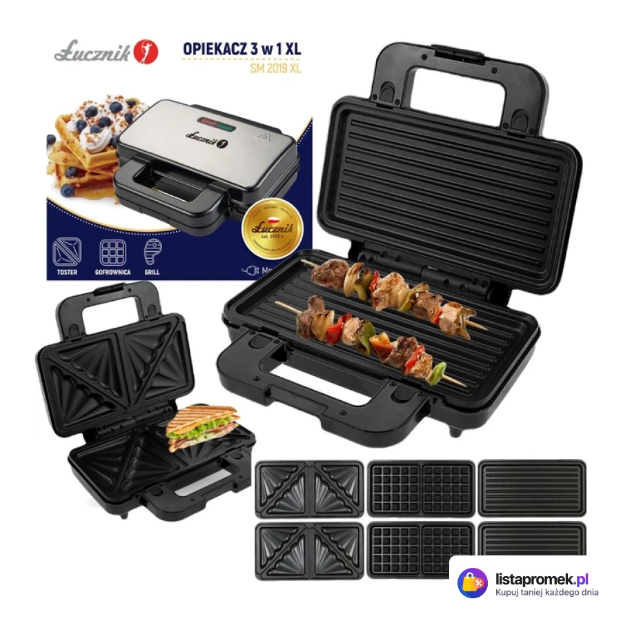 Opiekacz 3 w 1 SM-2019 XL