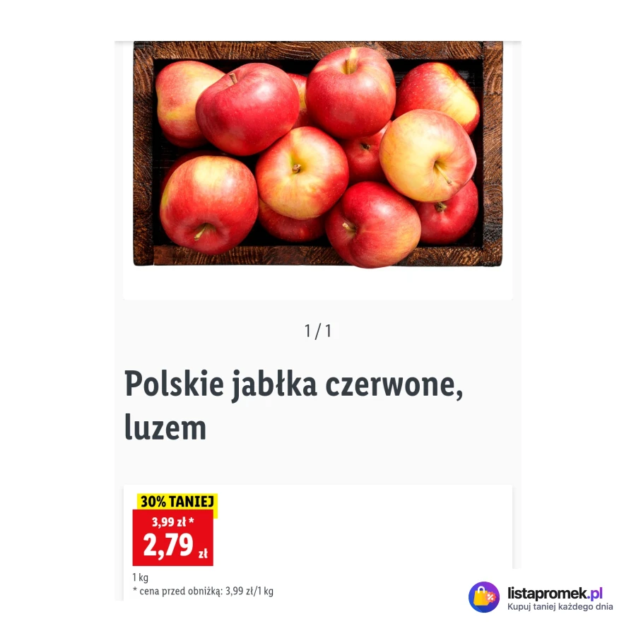 Polskie jabłka czerwone, luzem