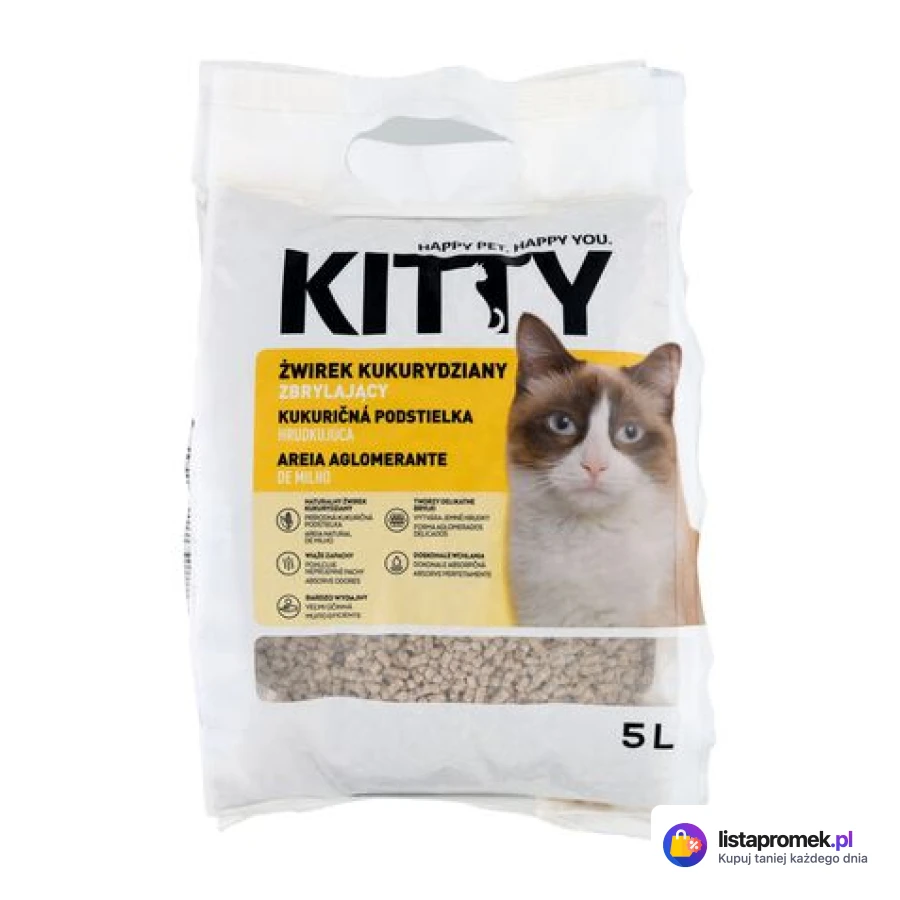 Żwirek dla kota kukurydziany Kitty, 5 l