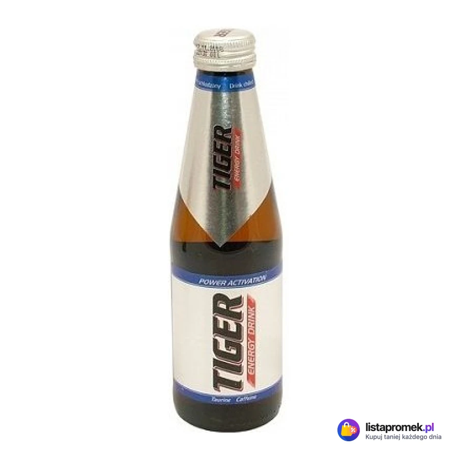 Napój energetyczny w szklanej butelce Tiger, różne rodzaje