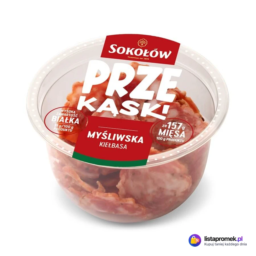 Przekąski kiełbasa myśliwska lub polska surowa