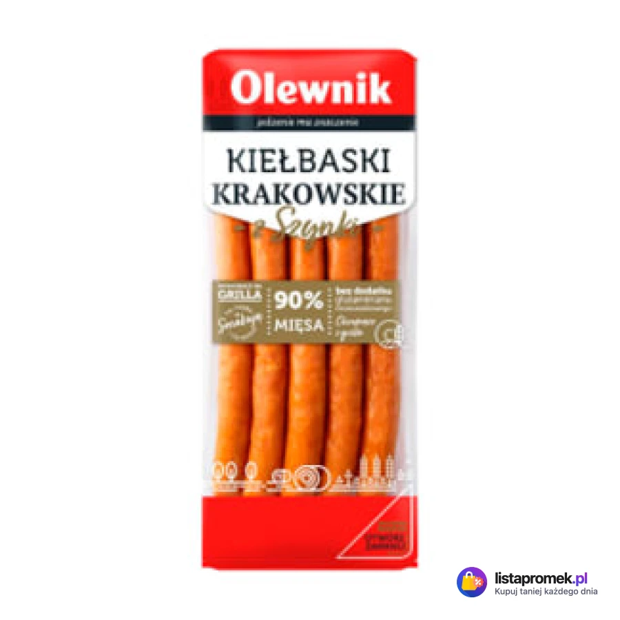 Kiełbaski krakowskie z szynki / bekonowo-serowe, różne rodzaje