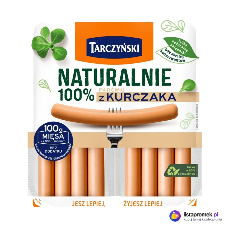 NATURALNIE Parówki 100% z kurczaka, z szynki