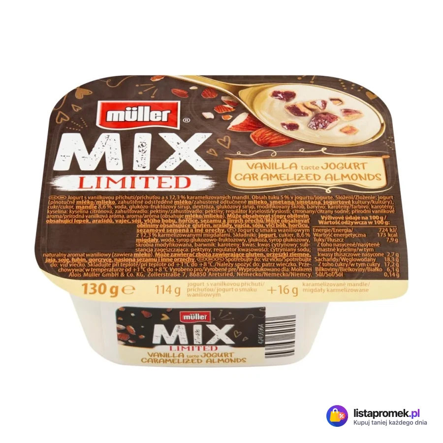 Jogurt Müller Mix, różne rodzaje
