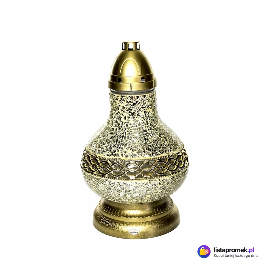 Znicz szklany Witraż Karafa Mini, wys. 31 cm, śr. 18,5 cm