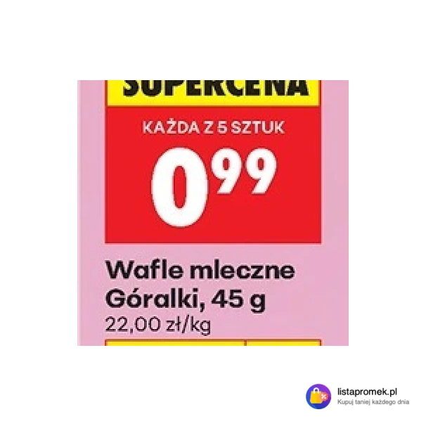 Wafle mleczne Góral, 45 g