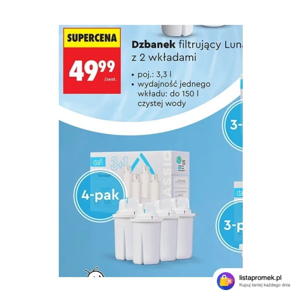 Dzbanek filtrujący Luna z 2 wkładami