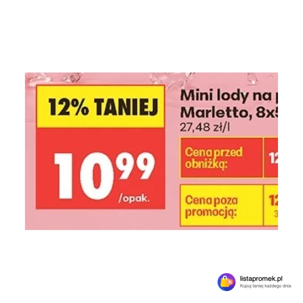 Mini lody na patyku Marletto, 8x50 ml