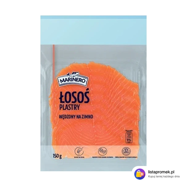 Łosoś norweski wędzony na zimno w plastrach Marinero, 150 g