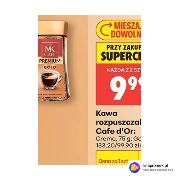Kawa rozpuszczalna Cafe d'Or: Crema, 75 g; Gold, 100 g