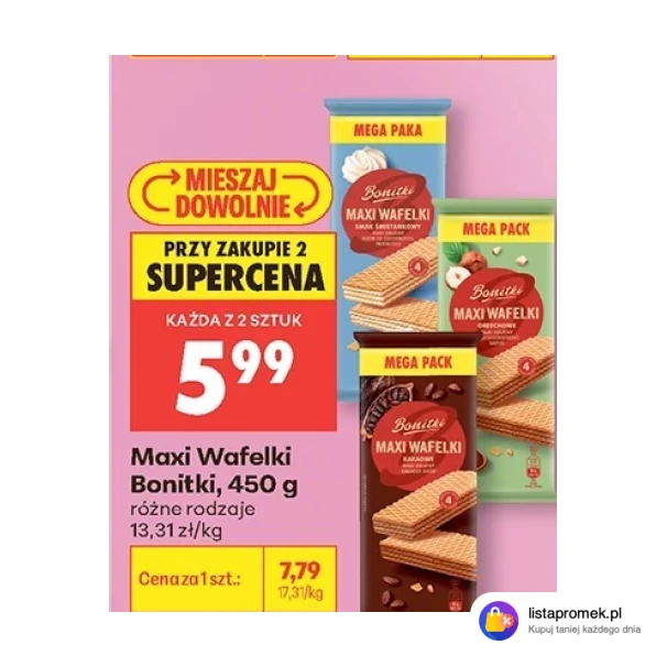 Maxi Wafelki Bonitki, 450 g