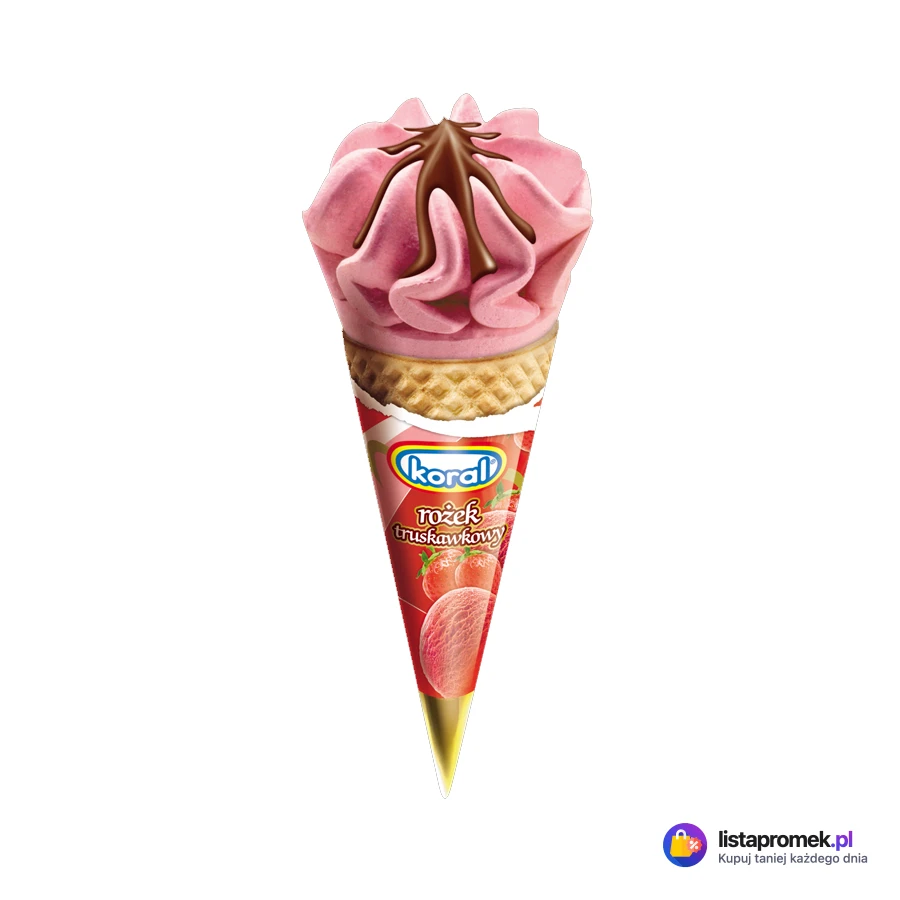Lody w rożku, truskawkowy, śmietankowy, czekoladowy