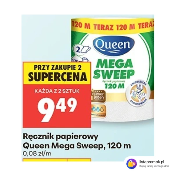 Ręcznik papierowy Queen Mega Sweep, 120 m