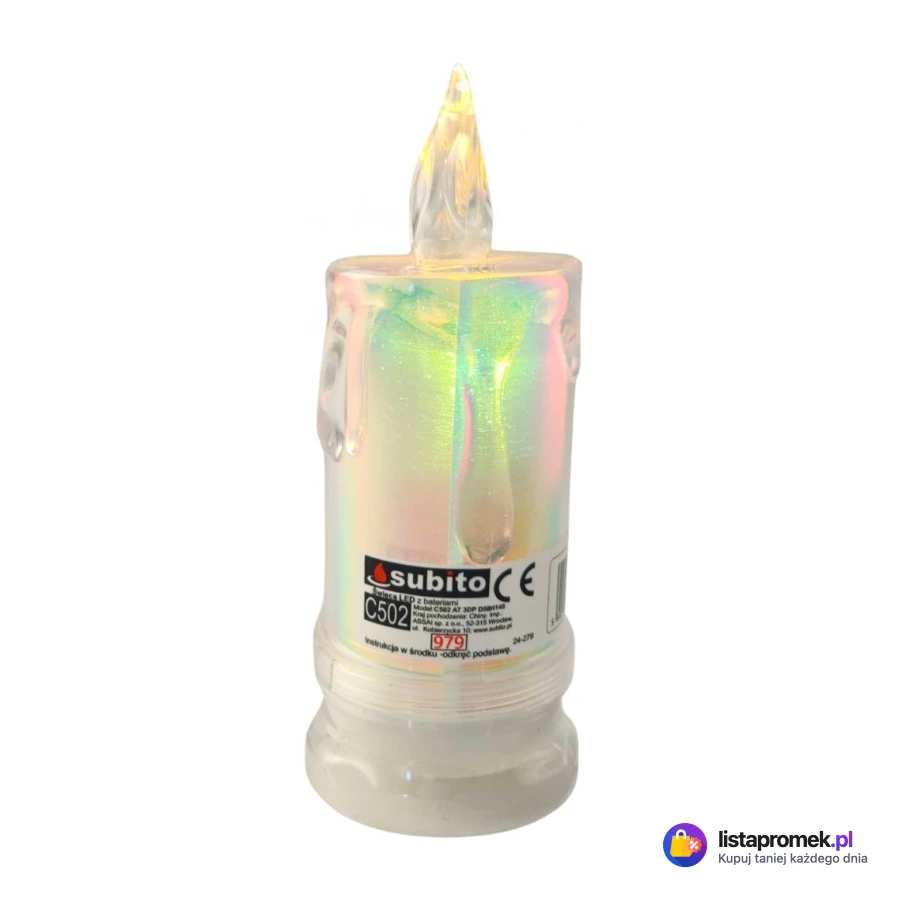 Świeca LED C502 Brokat