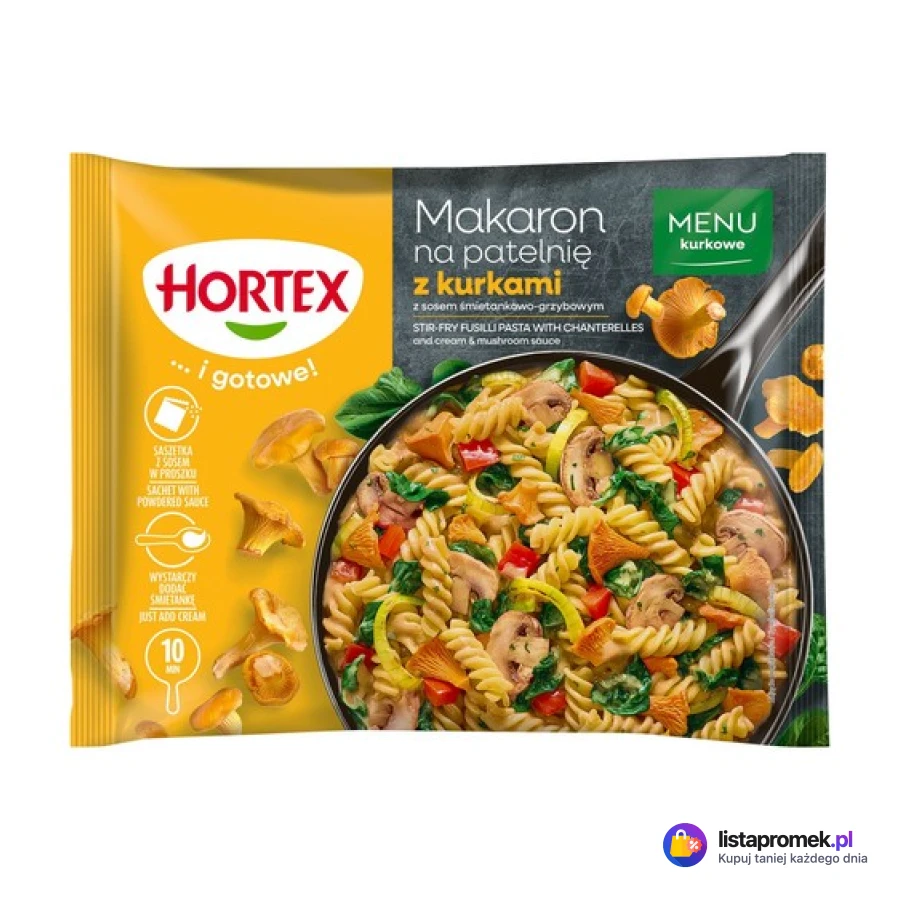 Makaron na patelnię z kurkami