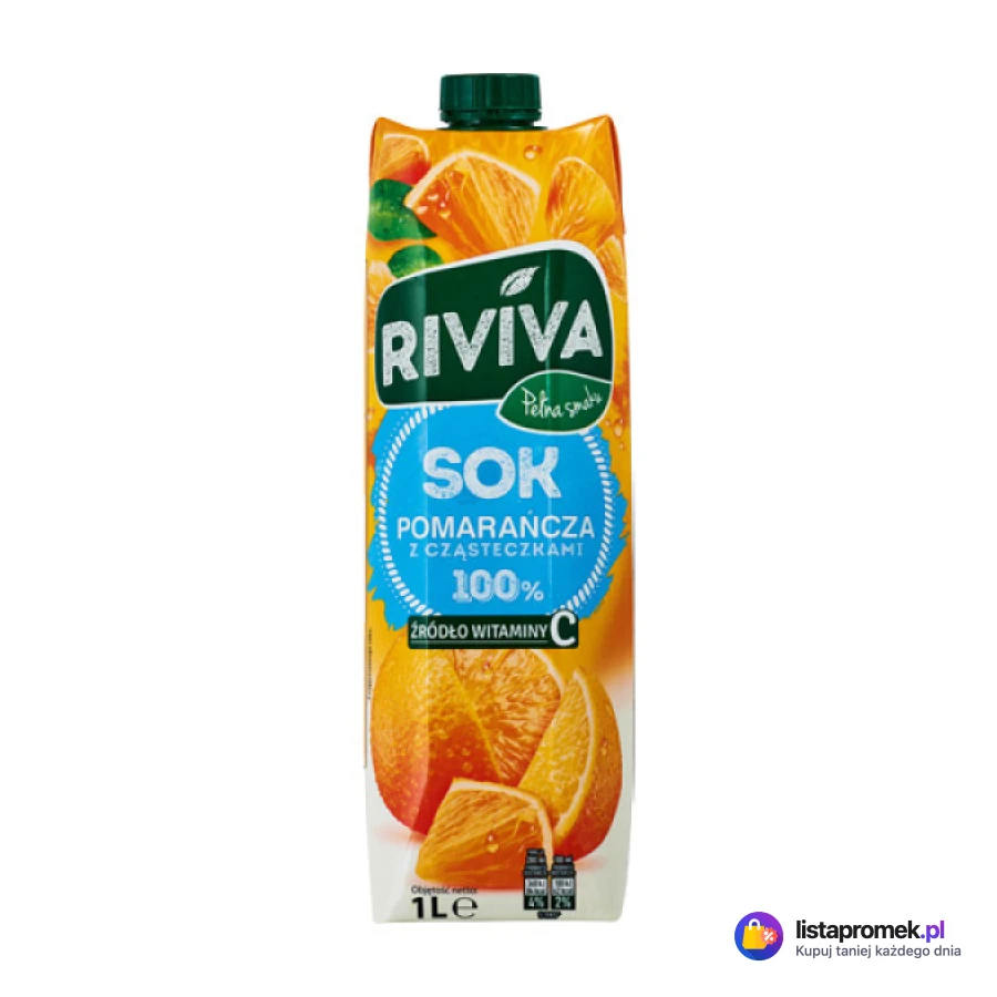 Sok pomarańczowy z cząsteczkami miąższu 100% Riviva