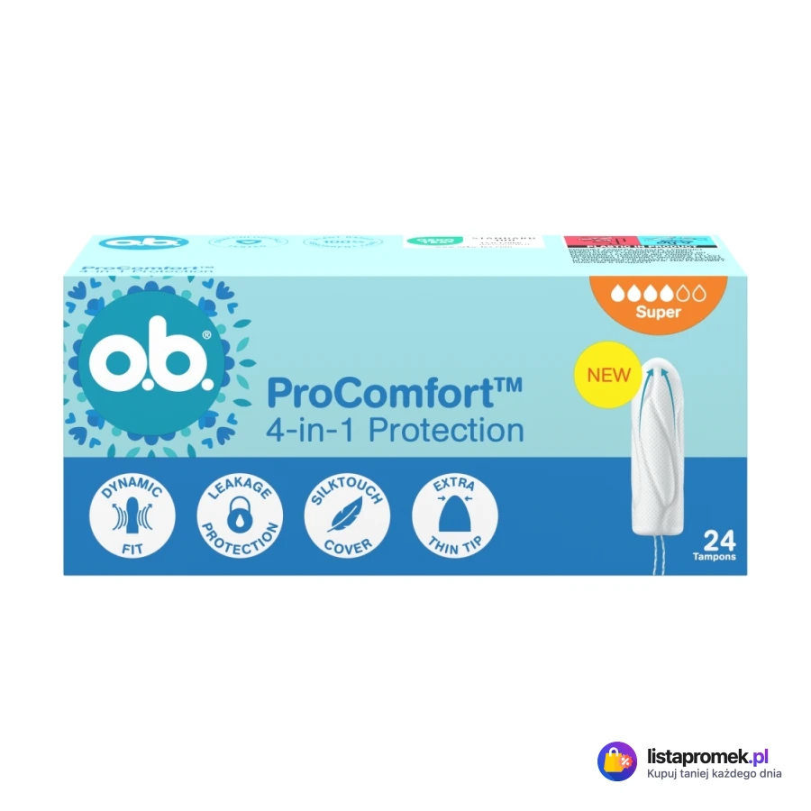 Tampony O.B. Procomfort, różne rodzaje