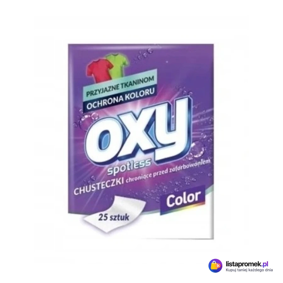 Jednorazowe chusteczki chroniące pranie przed zafarbowaniem Oxy Spotless, 25 szt.