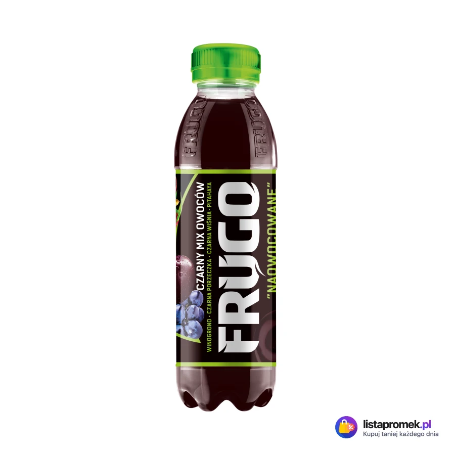 Napój Frugo, czarne, zielone, żółte