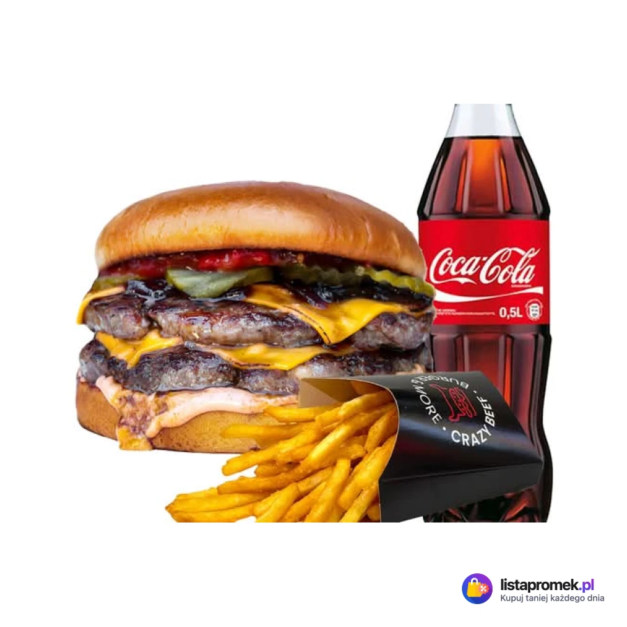 Zestaw: Burger + Frytki + Coca Cola 0,5l